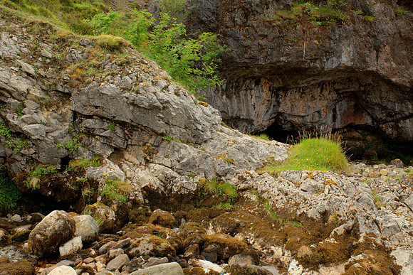 Exposed Limestone in Front of a Cave